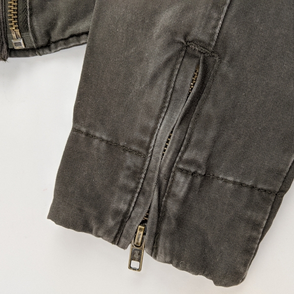 Moon Collection Moto Jacket Womens Sz Small Army Green Biker - Picture 11 of 16